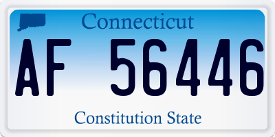 CT license plate AF56446