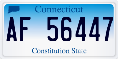 CT license plate AF56447