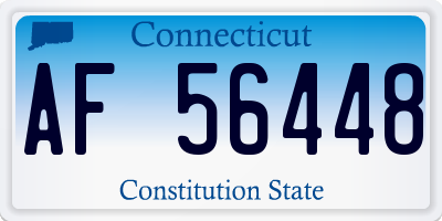 CT license plate AF56448