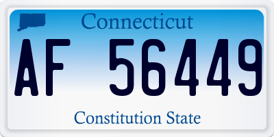 CT license plate AF56449