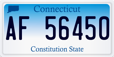 CT license plate AF56450