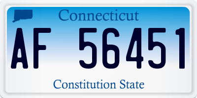 CT license plate AF56451