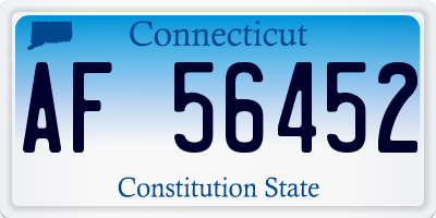 CT license plate AF56452