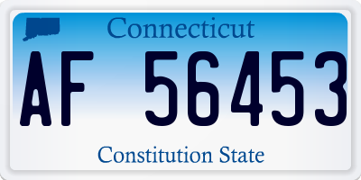 CT license plate AF56453