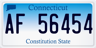 CT license plate AF56454