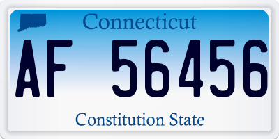 CT license plate AF56456