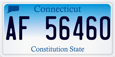 CT license plate AF56460