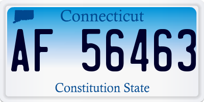 CT license plate AF56463