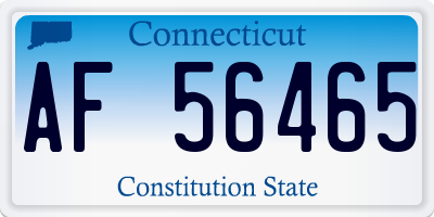 CT license plate AF56465