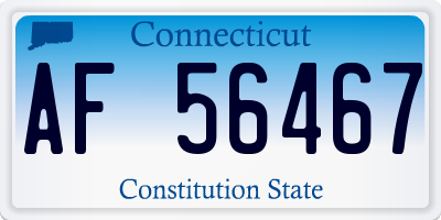 CT license plate AF56467