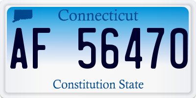 CT license plate AF56470