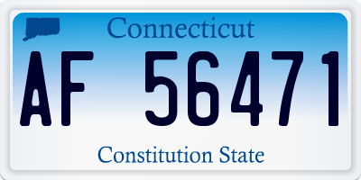 CT license plate AF56471