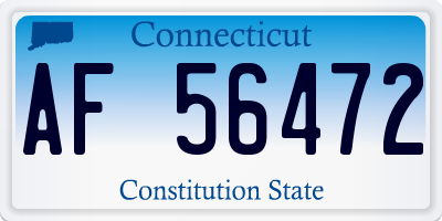 CT license plate AF56472