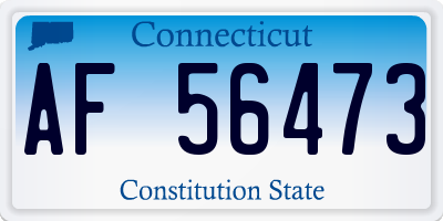 CT license plate AF56473