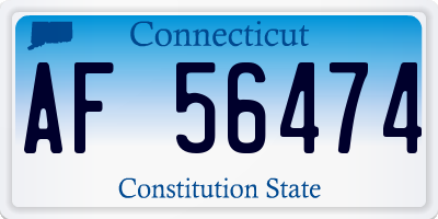 CT license plate AF56474
