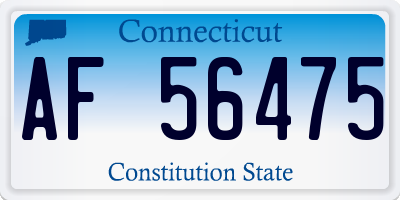 CT license plate AF56475
