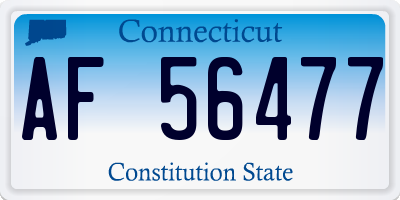 CT license plate AF56477