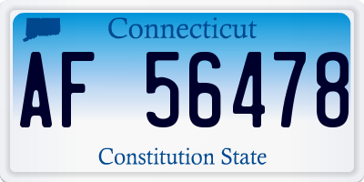 CT license plate AF56478