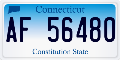 CT license plate AF56480