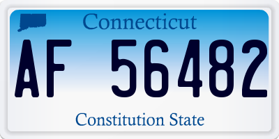 CT license plate AF56482