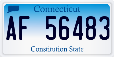 CT license plate AF56483