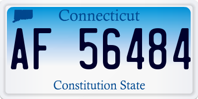CT license plate AF56484