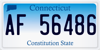 CT license plate AF56486
