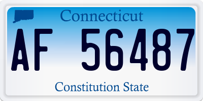 CT license plate AF56487