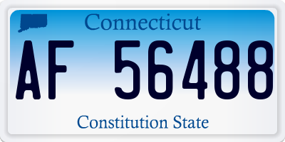 CT license plate AF56488
