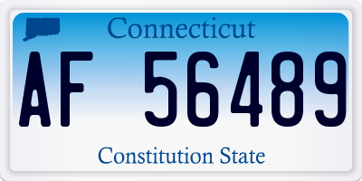 CT license plate AF56489