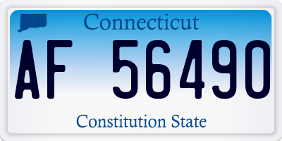 CT license plate AF56490