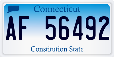 CT license plate AF56492