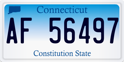 CT license plate AF56497