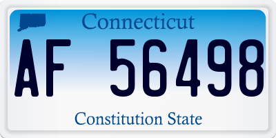 CT license plate AF56498