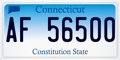 CT license plate AF56500