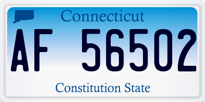 CT license plate AF56502