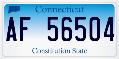 CT license plate AF56504