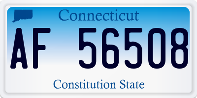 CT license plate AF56508