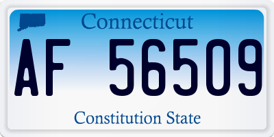 CT license plate AF56509