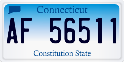 CT license plate AF56511