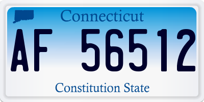 CT license plate AF56512