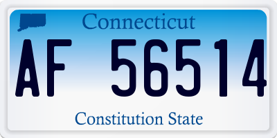 CT license plate AF56514