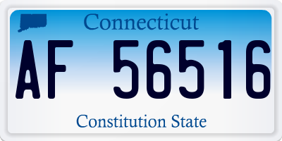 CT license plate AF56516
