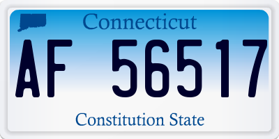 CT license plate AF56517