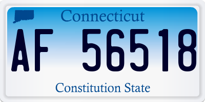 CT license plate AF56518