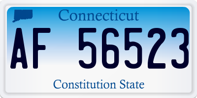 CT license plate AF56523