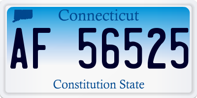 CT license plate AF56525