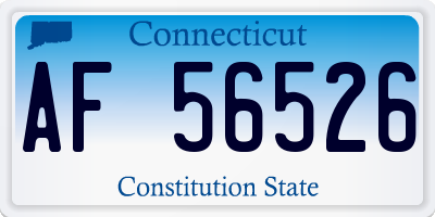 CT license plate AF56526