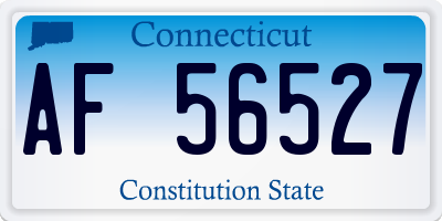 CT license plate AF56527
