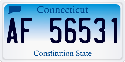CT license plate AF56531
